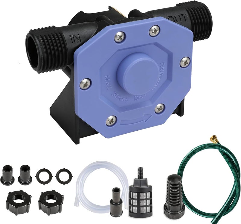 KITLUCK Hand Drill Pump, 750GPH Drill Powered Water Transfer Pump with Water Hose, Oil Tube and Adapter, Manual Water Pump for Drill, Small Self-Priming Electric Drill Pump for Water, Gasoline - Image 1